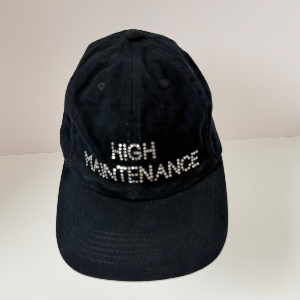 Christine Alexander Black Baseball Cap Rhinestone High Maintenance